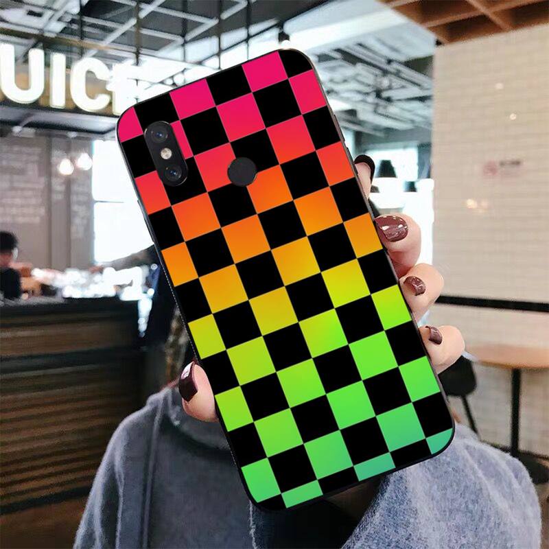 Checker Phone Case For Xiaomi Mi 5X 8 9 10 11 12 Lite Pro 10T PocoX3pro PocoM3 Note 10 Pro Lite
