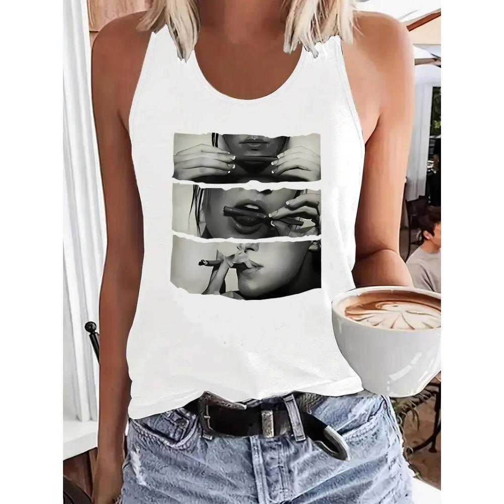 Street printed retro printed vest with patterned vest S