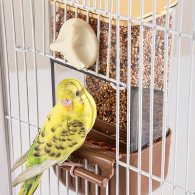 New Automatic Parrot Feeder Transparent Large Capacity Food Container Cage Mount Anti-Spill Pet Food Tray Pet Supplies