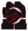 Tapis de sol en velours avec bordure rouge pour: Toyota Corolla E14 / E15 berline (2007-2012)