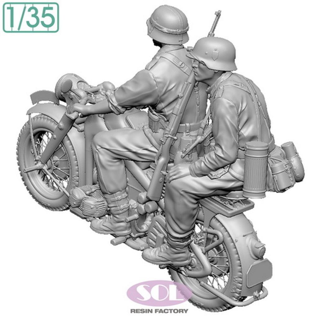 Sol Model WWII German KS750 Military Motorcycle with Two Crew 3D Printer Kit MM878 1/35 Members, (Motorcycle)