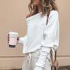 Women Sweater Off Shoulder Raglan Sleeve Pullover Knitted All Match One Shoulder Top for Daily Wear