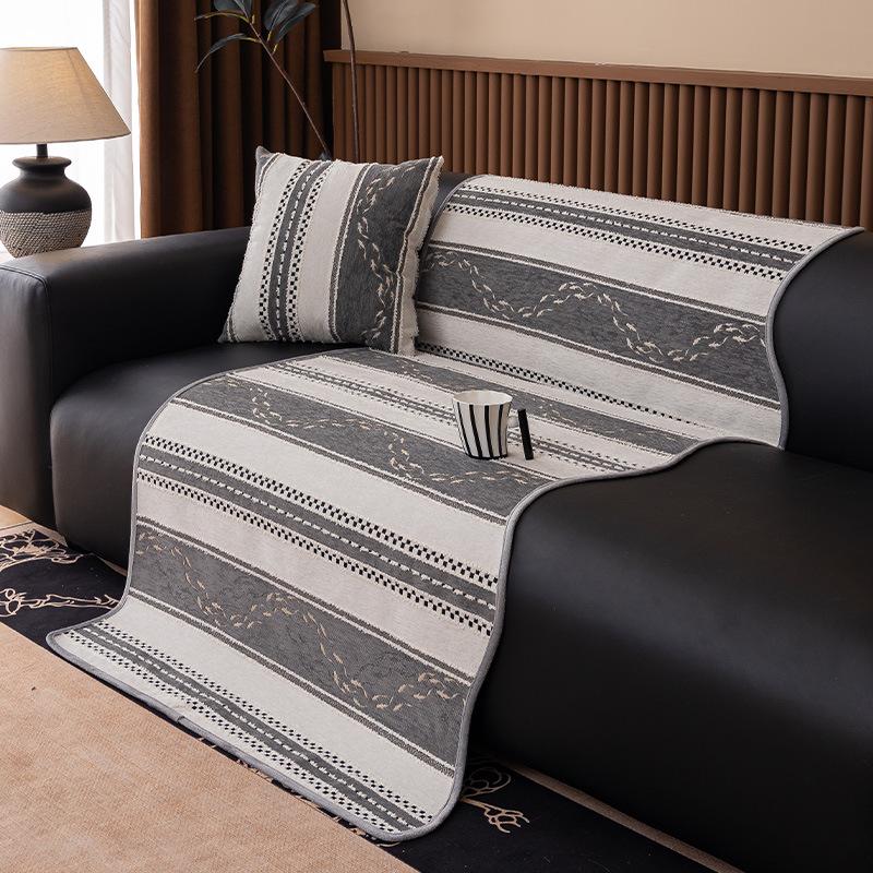 Light Luxury High-Grade Leather Sofa Cushion, Four-Season Universal Non-Slip Seat Cushion  New Straight Sofa Cover Cover Cloth Towel