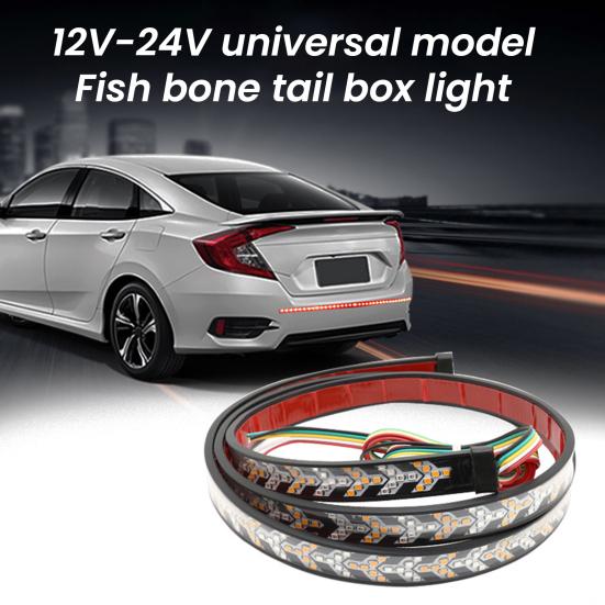 LED Tailgate Light Bar 4-in-1 Red Brake Running Lights Amber Sequential Turn Signals Waterproof Flexible Strip for Trucks Trailers RVs