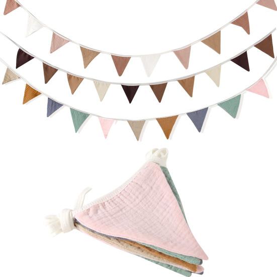 Baby Banner Flag Nursery Garland Triangle Bunting Flag Soft Fabric Vivid Color Kids Banner Nursery Decor