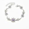 Flower Star Jewelry Bracelet With Purple Gemstone For Women Summer