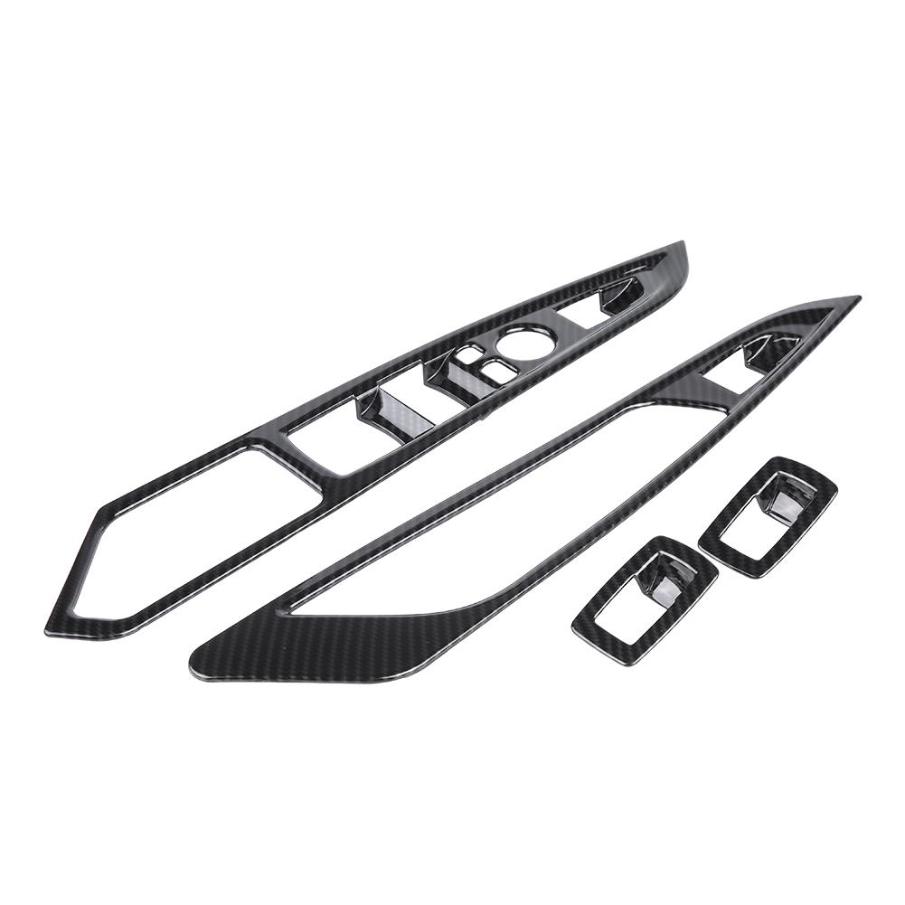 4pcs Carbon Fiber Car Window Switch Button Cover Trim for BMW X5 X6 F15 F16 14 18 Carbon Fiber