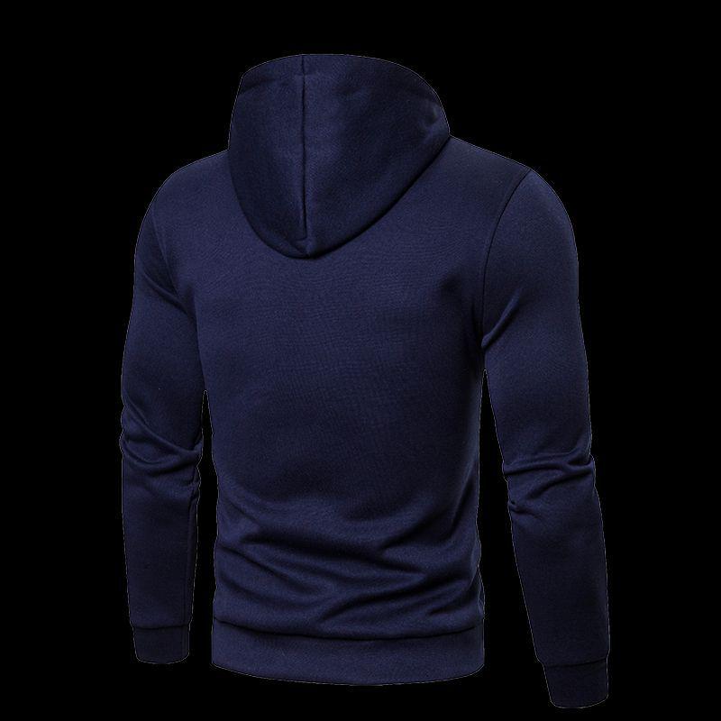 2025 Men's Trendy Solid Color Hooded Sweatshirt - Autumn/Winter Versatile Casual Pullover