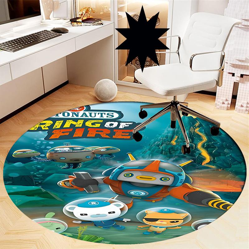 Octonauts Printed Round Rug Carpet Chair Rug Area Rug Entryway Doormats,for Office Chair Living Room Bedroom Kitchen Room.