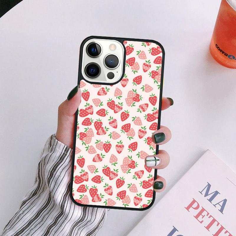 

Cute Strawberry Phone Case For iPhone 17 Air 14 13 12 16Pro Max 15 Plus Max Cover Shell coque iPhone 15plus