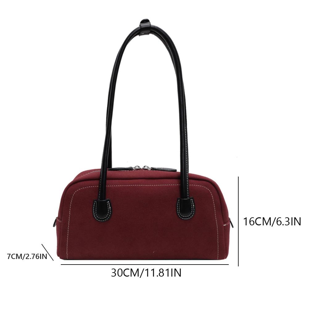 Высококачественная женская сумка через плечо из искусственной замши 2024 Новая сумка-сачел с молнией Многокарманная сумка подмышку Модная сумка кроссбоди вино красного