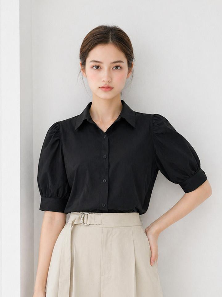 TVIEW Simple Puff Sleeve Shirt_V6B-Csh001
