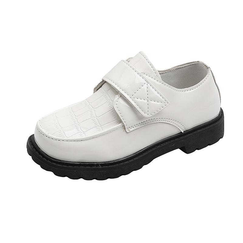 Boys' black leather shoes in British style, new spring model, children's soft-soled shoes for boys, suitable for older children, trendy performance