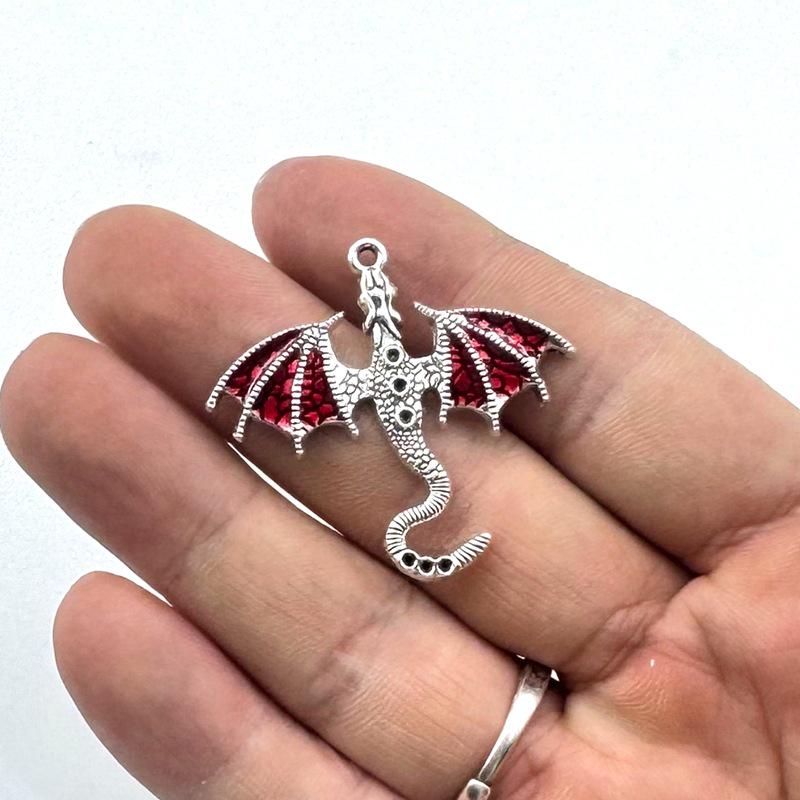 Retro Drip Oil Flying Dragon Pendant - Exaggerated Dark Alloy Ornament in Hip Hop Punk Style