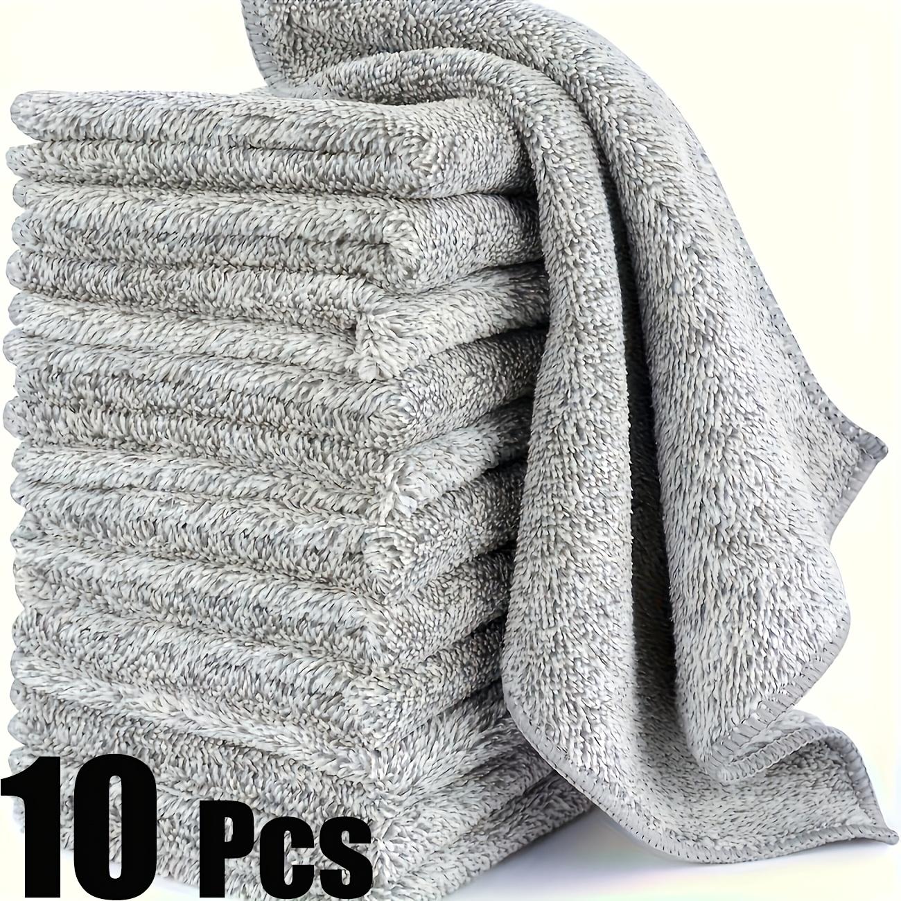 

20/10 шт. прочная салфетка из микрофибры для уборки - супервпитывающая, быстросохнущая, не царапает, многоразовая и пригодная для машинной стирки для дома, кухни, отеля 10pcs серый