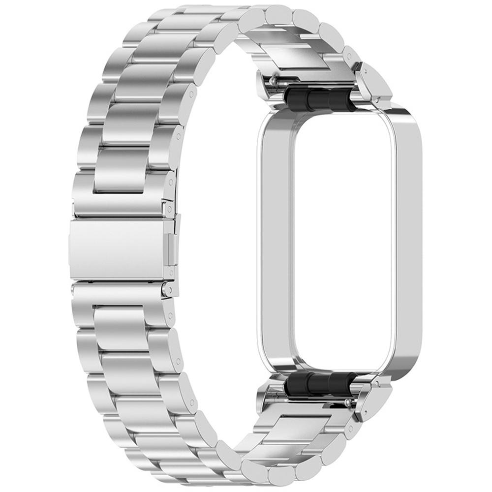 Metal Watch Strap for MI Band 9 Active Durable Tree-Bead Steel Watch Bracelet for REDMI Band 3 Belt Replacement Accessory