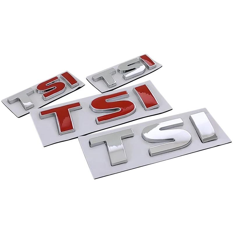 Metalowe litery TSI 3D Emblemat Naklejki Naklejka Stylizacja Samochodu Na Klapę Bagażnika Dla Polo Golf 5 6 7 CC Passat B5 B6 Bora