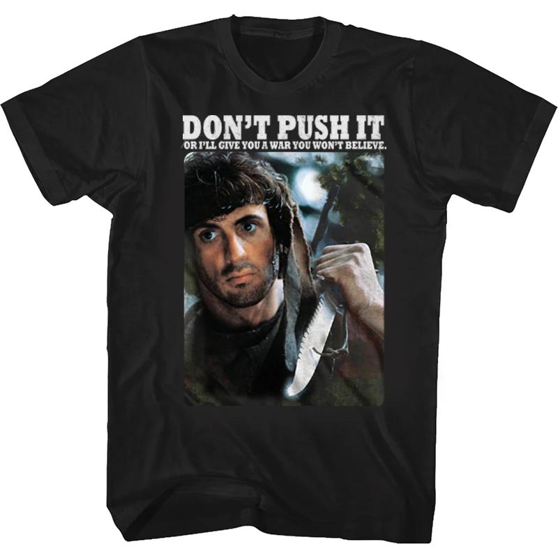 LE 1982 First Blood Rambo Stallone Retro classic movie co-branded  T-shirt Male and female hip hop street music style S