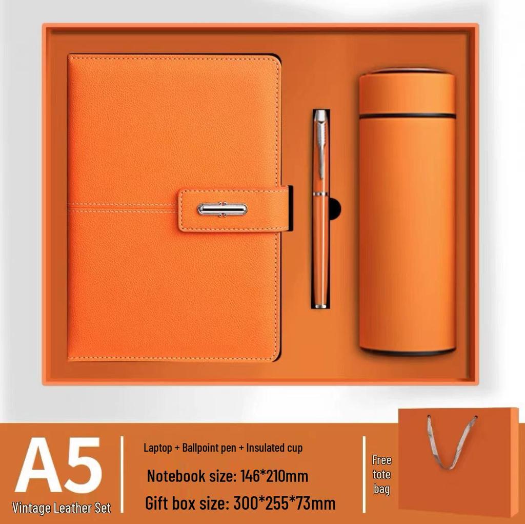 A5 PU Leather Magnetic Buckle Business Notebook Gift Set