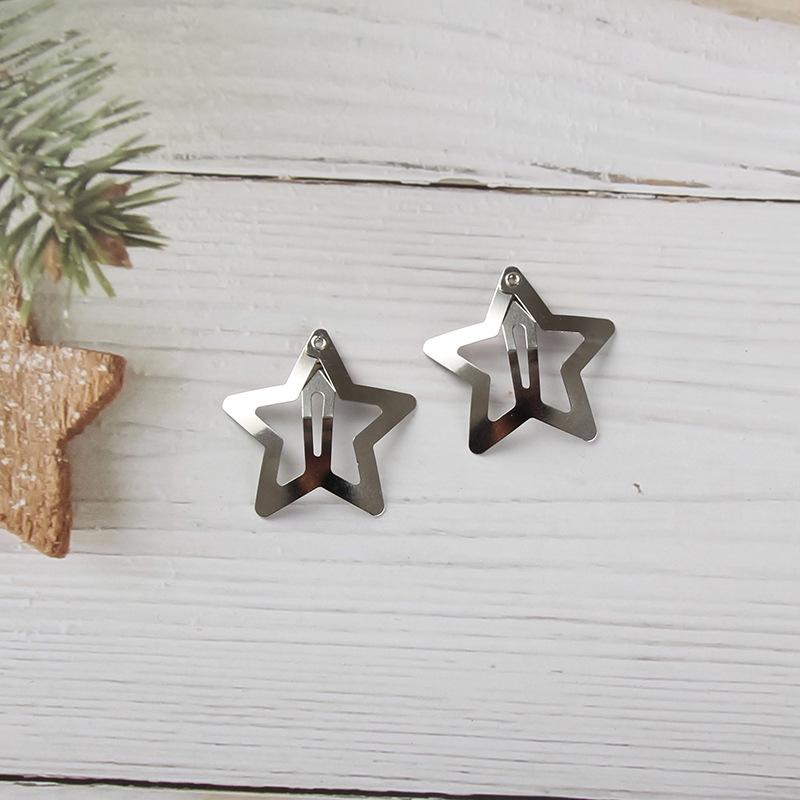 Gold & Silver Star Hair Clips - 50pcs: Women's Side Bangs and BB Clips for Tamed Hair