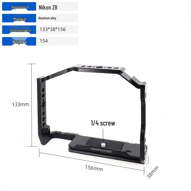 Nikon Z8 Camera Cage Grip Handle Kit: Metal Protective Case for Photography & Videography Accessories