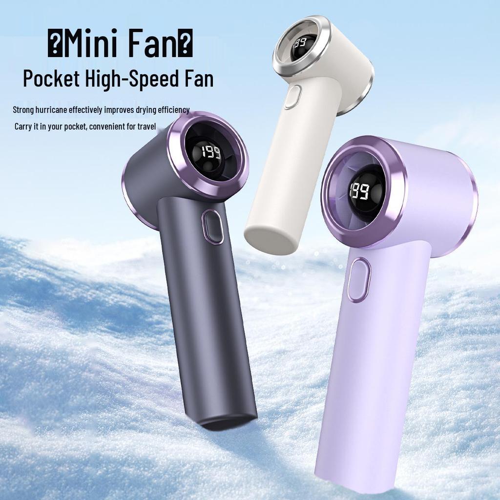 New Arrival T236 Handheld Mini Fan with USB Charging, High-Speed Turbo, 199 Speed Settings