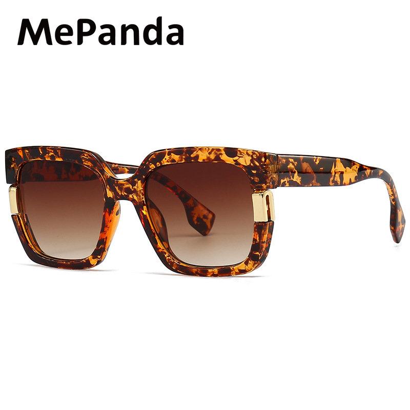 

MePanda унисекс, персонализированные модные солнцезащитные очки высокого класса квадратной формы, UV400 леопардовый