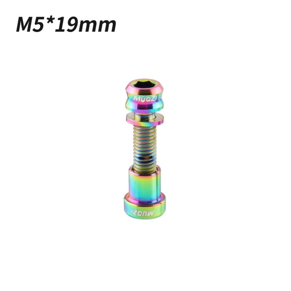 Titanium Bolt M5x17mm M5x19mm Bicycle Nut Titanium Alloy Stem Bolts MTB Road BMX Folding Bike Screw Accessories