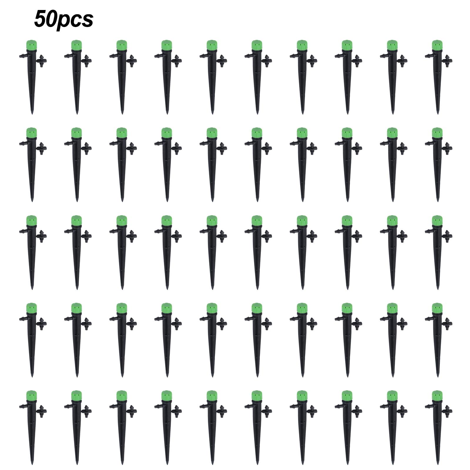 

Drip Irrigation Drippers Black/Green/blue/Red PP 360° 50pcs/set Adjustable Garden Irrigation Systems Brand New зелёный