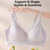 Antibacterial Corrugated Lace Soft Support Strip Bra Lifting and Bust Fixing Water Drop Cup Underwear