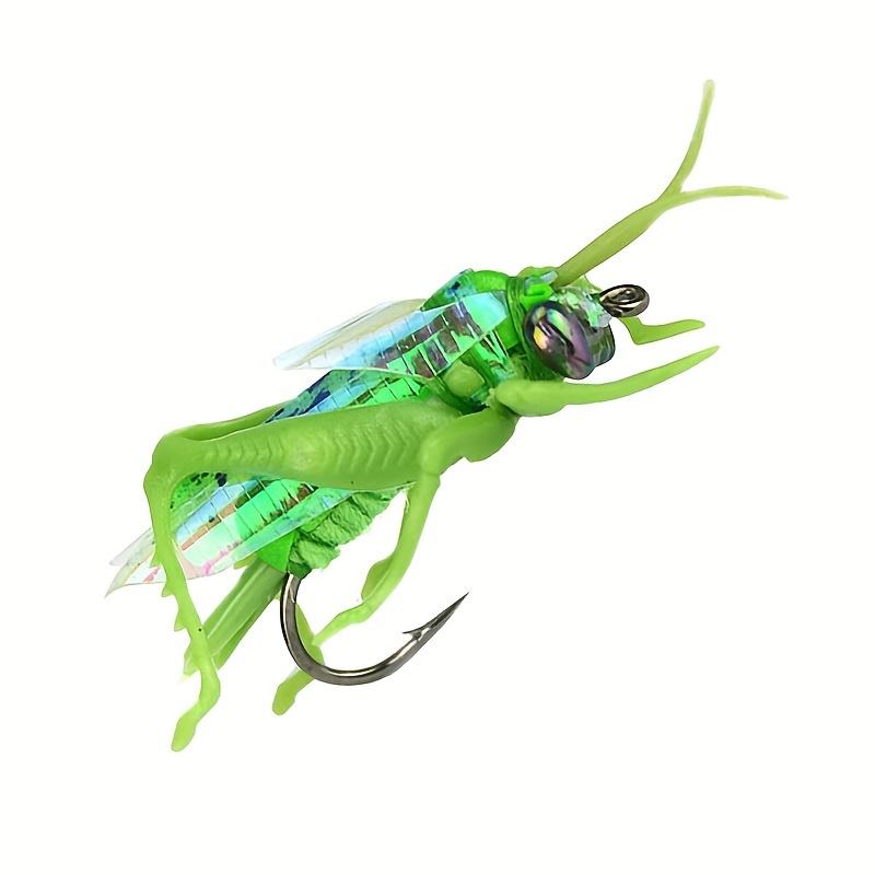 Carbon Steel Bionic Grasshopper Fishing Lure, Crankbait Swimbaits for Bass Carp Pike, Durable Insect Hard Baits with Lifelike Movement