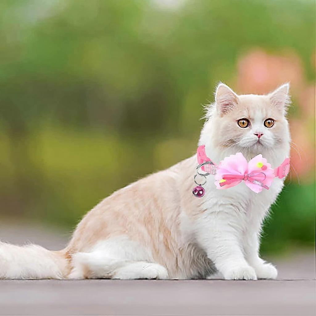 6-piece Cat Collar With Bow And Bow, 19-32cm, 6 Colors