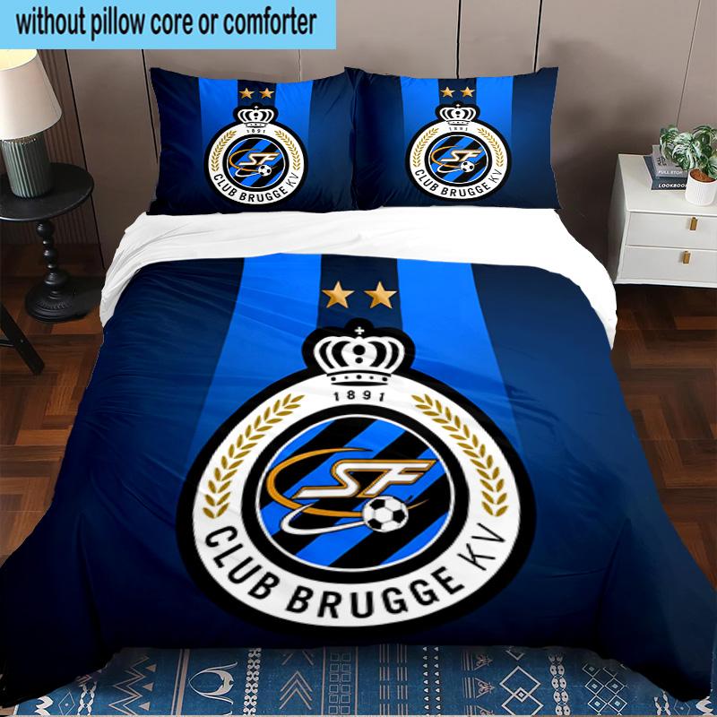 Club Brugge Fc Crest 3PCS Bedding set,Ideal for1pc Duvet Cover And 2pcs Pillowcases Perfect for Christmas gift,Ideal for Bedroom, Dormitory
