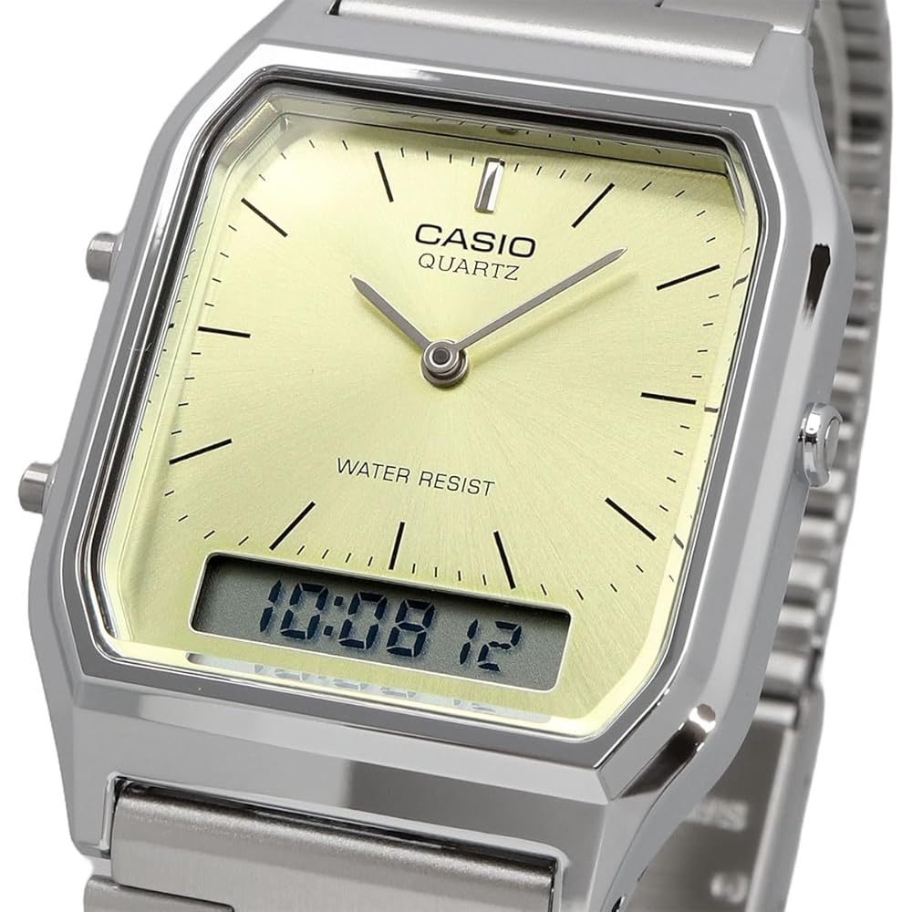 Casio CASIO ANADIGI ANA-DIGI QUARTZ WATCH VINTAGE SERIES AQ-230A-9AMQY Unisex Dual Time Lime Ye...