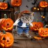 Halloween Pumpkin Cat Costume Wool Sweater For Small Fun Denim Jackets For Small Dogs And Cats