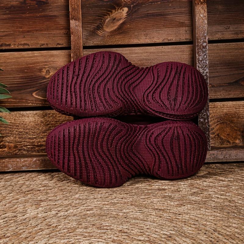 Women's Slip-Resistant Knit Sneakers - Slip-Resistant Arch Support & Cushioned Insole, Low-Top Sneakers with Thick Rubber Sole, All-Season Casual