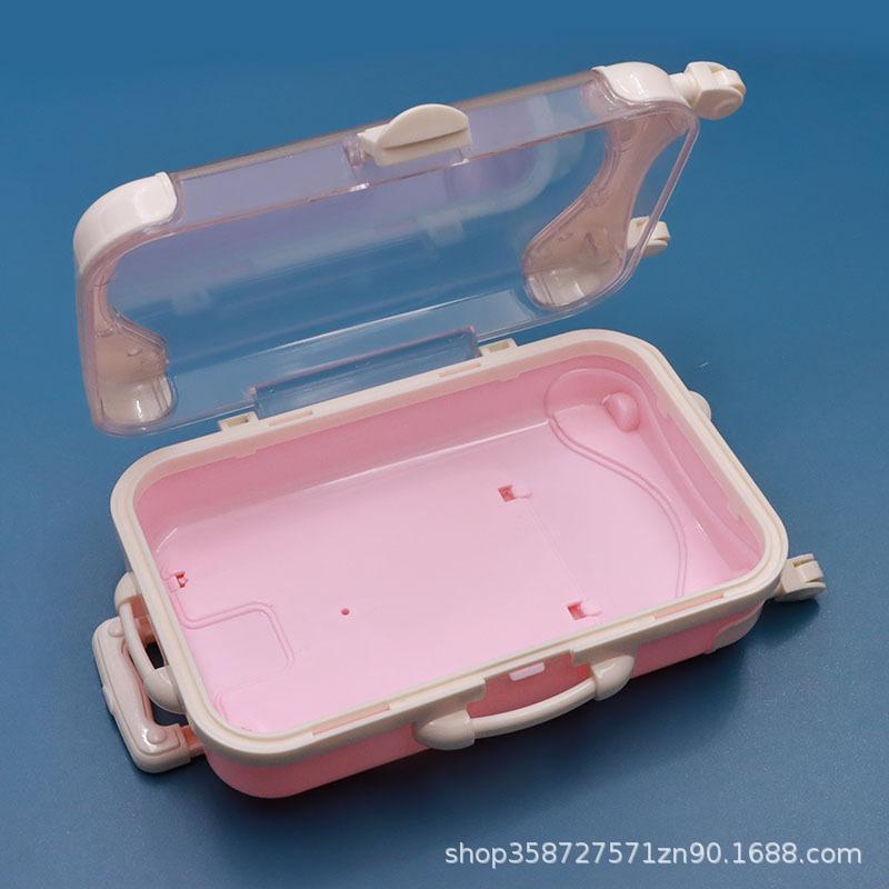 Simulation Cartoon Mini Suitcase Children Play House Trolley Case Storage Box Suitcase Small Toy Girl