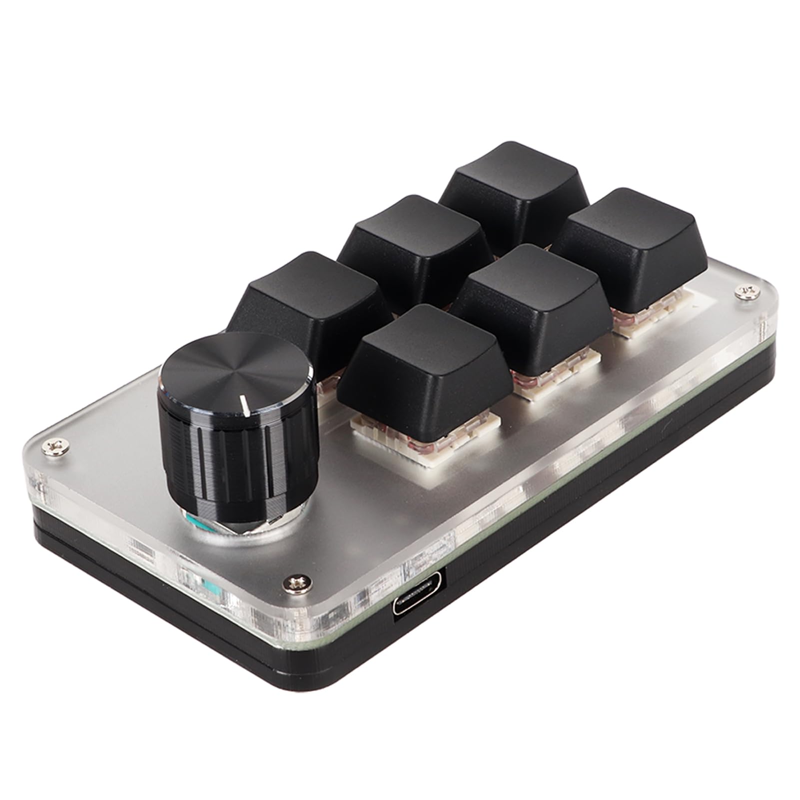 

Wired Macro Ergonomic Customized Macro Pad Gaming Programmable USB Mini Keypad for Desktop Function Keypad with Knob Keys and 1 Keyboard, One-Handed