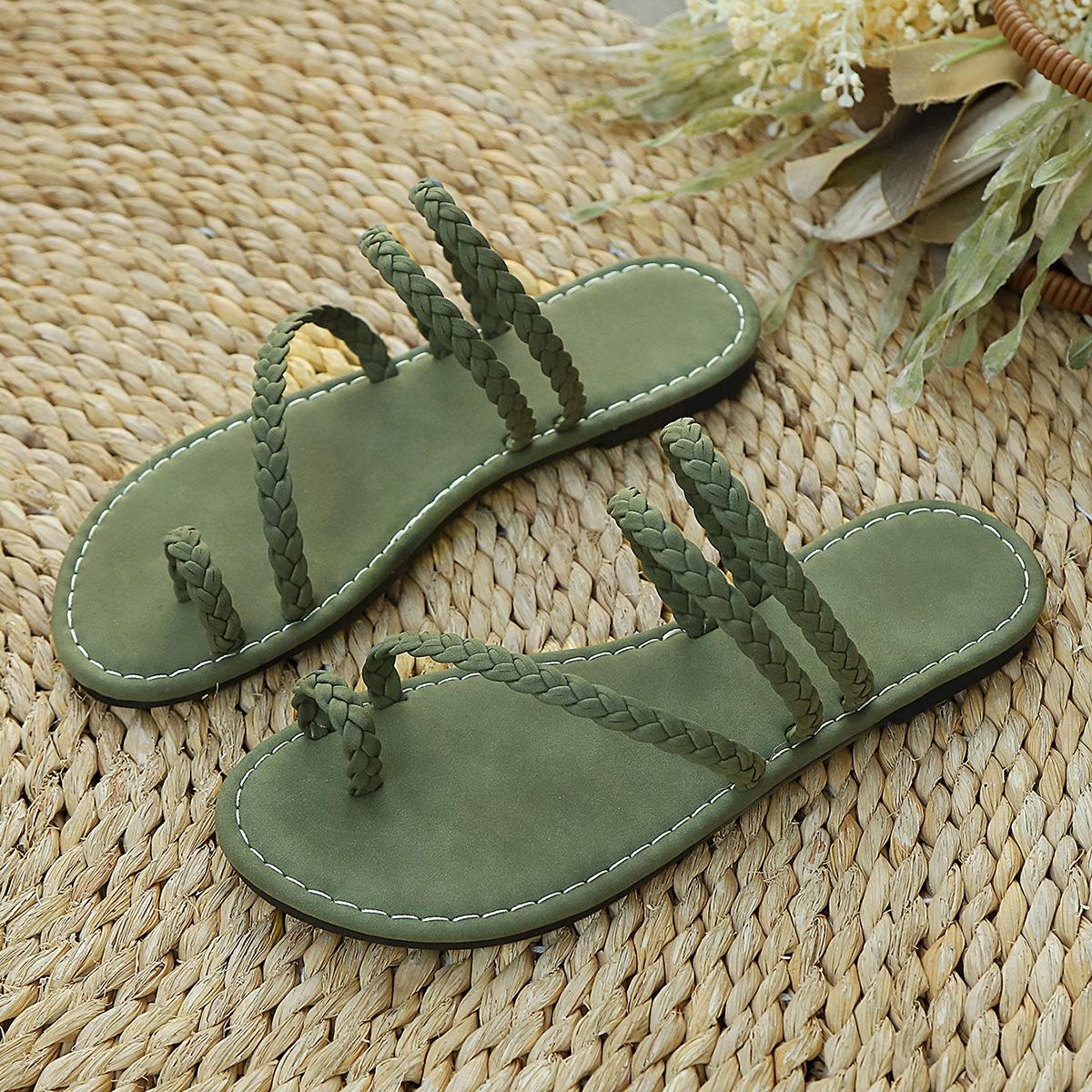 Flat-bottomed Slip-on Shoes, Large Size, Low Heel, Women s Sandals 35