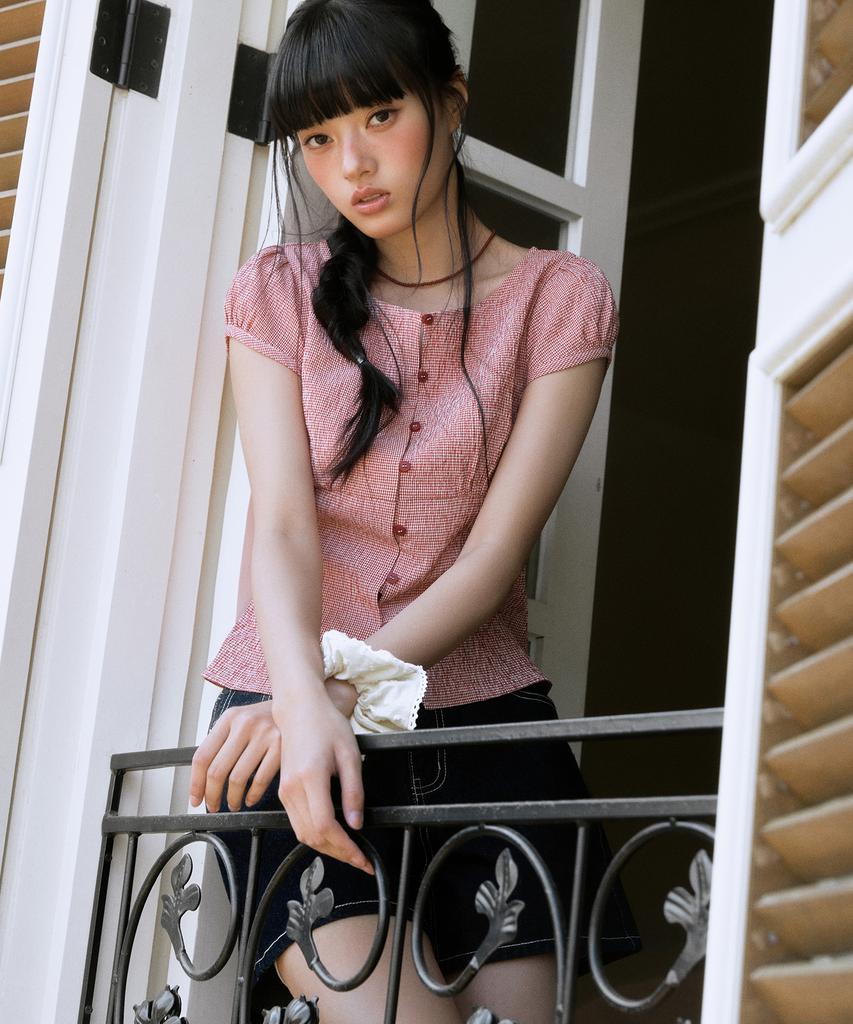 MIXXO Gingham Check Blouse_Miwbwg629G