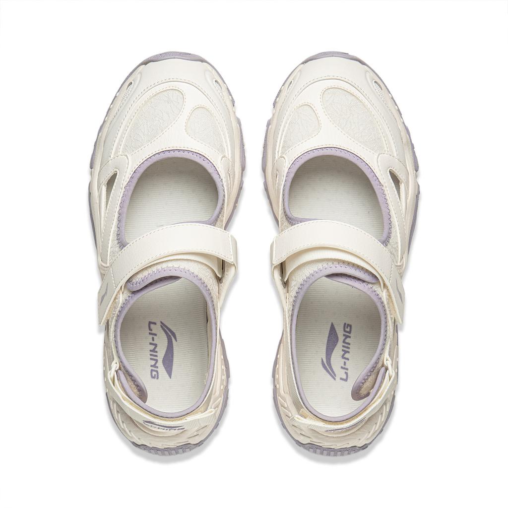 Li-Ning Brown Sugar Sports Comfortable Breathable Wear-Resistant Creek Shoes Women Shoes White Purple AGUW014-4
