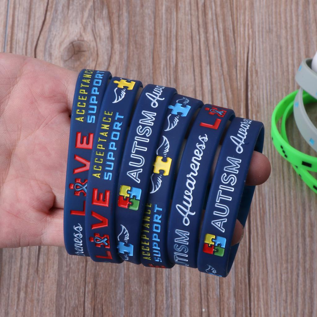 Unisex 6x/Set Awareness Create Change Bracelet Inspirational Silicone Wristbands