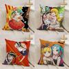 Cute O-Owarimonogatari Cushion Cover Silky Short Plush Double-Sided Printed Pillow Case for Sofa All Seasons Home Decor Gift