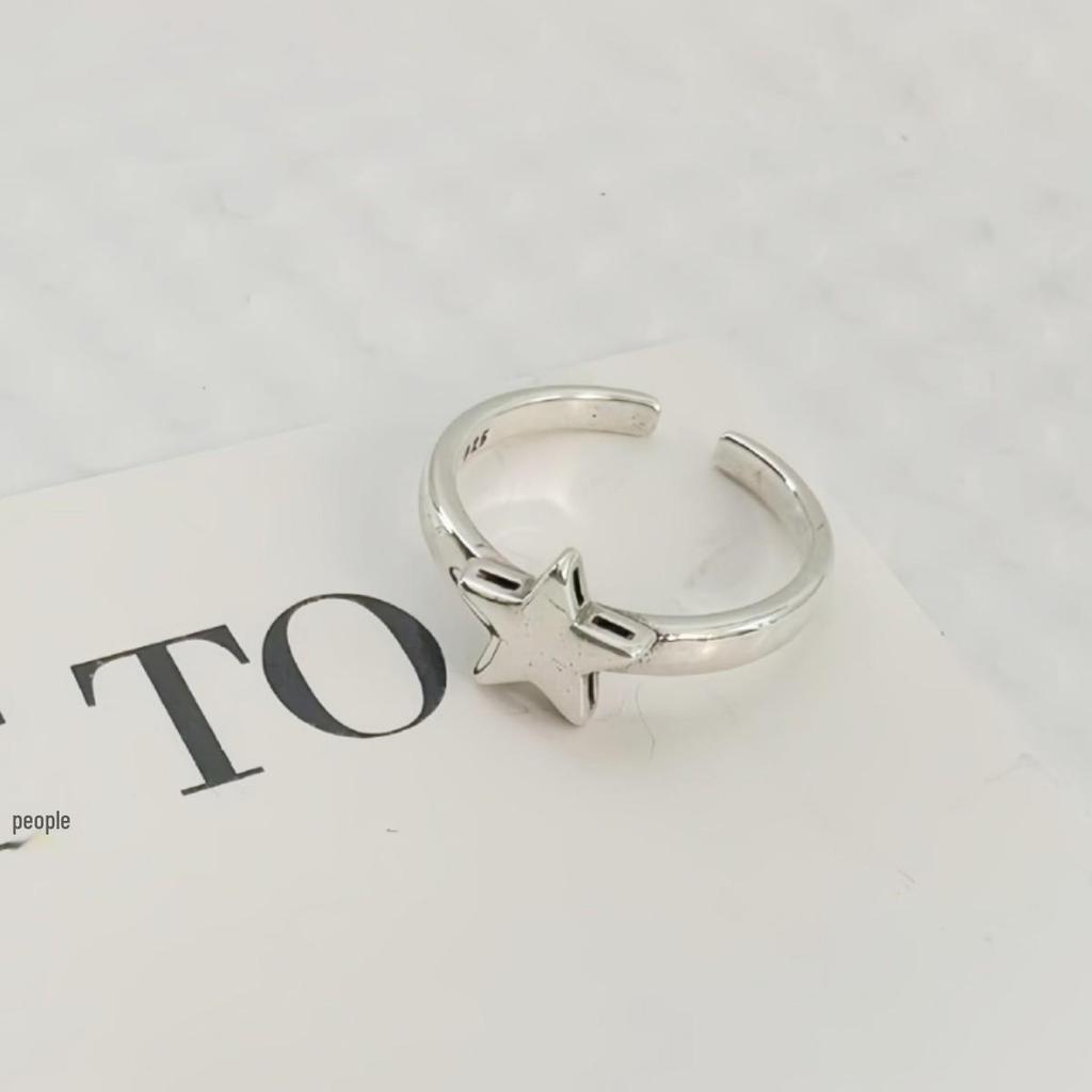 Fashionable Distressed Star Open Ring for Women - Sweet & Fresh Style