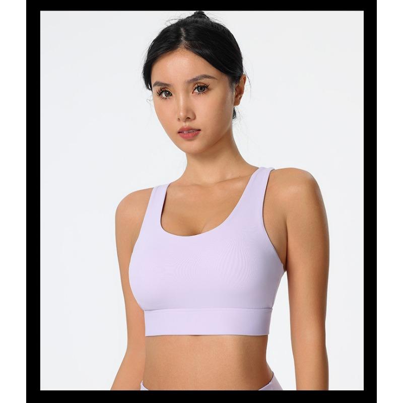 Women S Cross Back Fixed Cup Sports Bra For Yoga Running Fitness