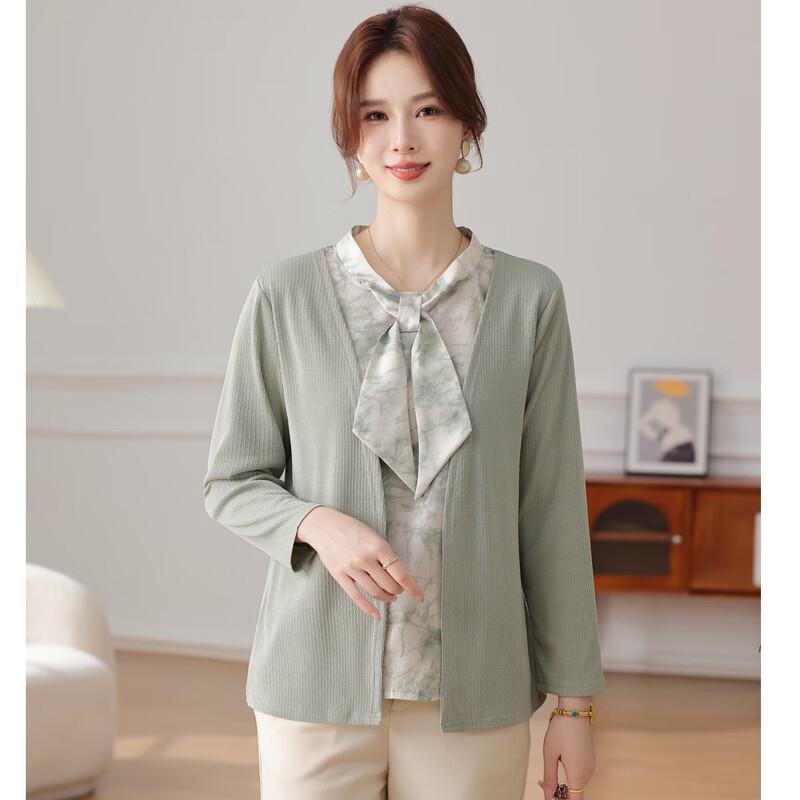 Yalu 2025 Mid-Aged Women's V-Neck Knit Top