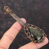 Pendentif Obsidienne Argentée Pendentif Enveloppé de Fil de Cuivre Pendentif Guitare Pierre Précieuse Réelle Bijoux en Cuivre Bijoux Enveloppés Faits Main Cadeau Pour Elle