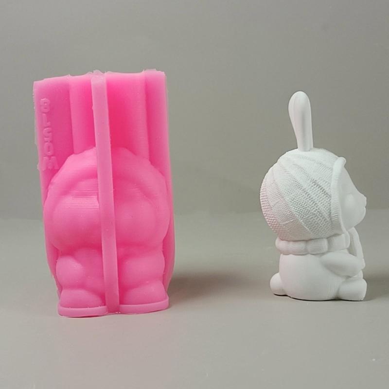 Bunnies Animal Silicone Molds for Candle Soap Candy Chocolate Molds Cement Gypsum Silicone Molds for Home Decoration