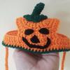 Small Dogs Pumpkin Hat for Halloween Novelty Cat Knit Hat Photography Outfit Small Dog Cosplay Costume Cap Festival Hat