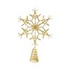 Iron Snowflake Tree Topper Pearl Accent Xmas Tree Top Ornament  Christmas Scene